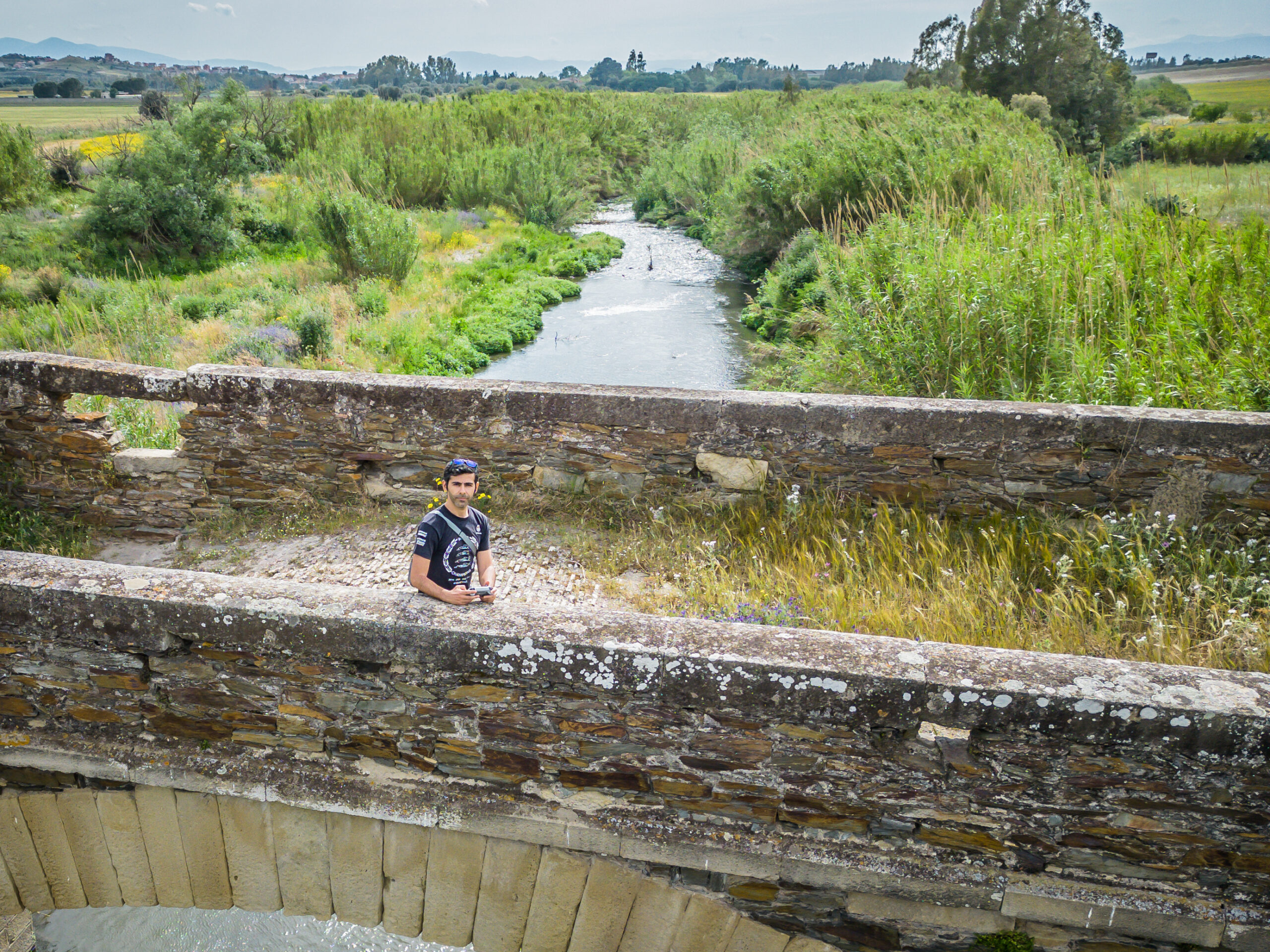 Foto di Renato, scattata dal drone mentre si trovava sopra un antico ponte romano nei pressi di Ussana